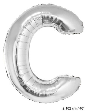 Bokstavballong C sølv 102 cm