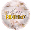 Foil Balloon Birthday Marble Pink/Gold - 45 cm