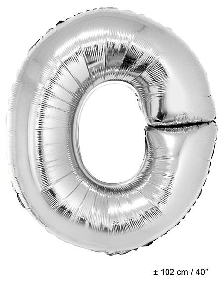Bokstavballong O sølv 102 cm