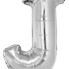 Bokstavballong J sølv 102 cm