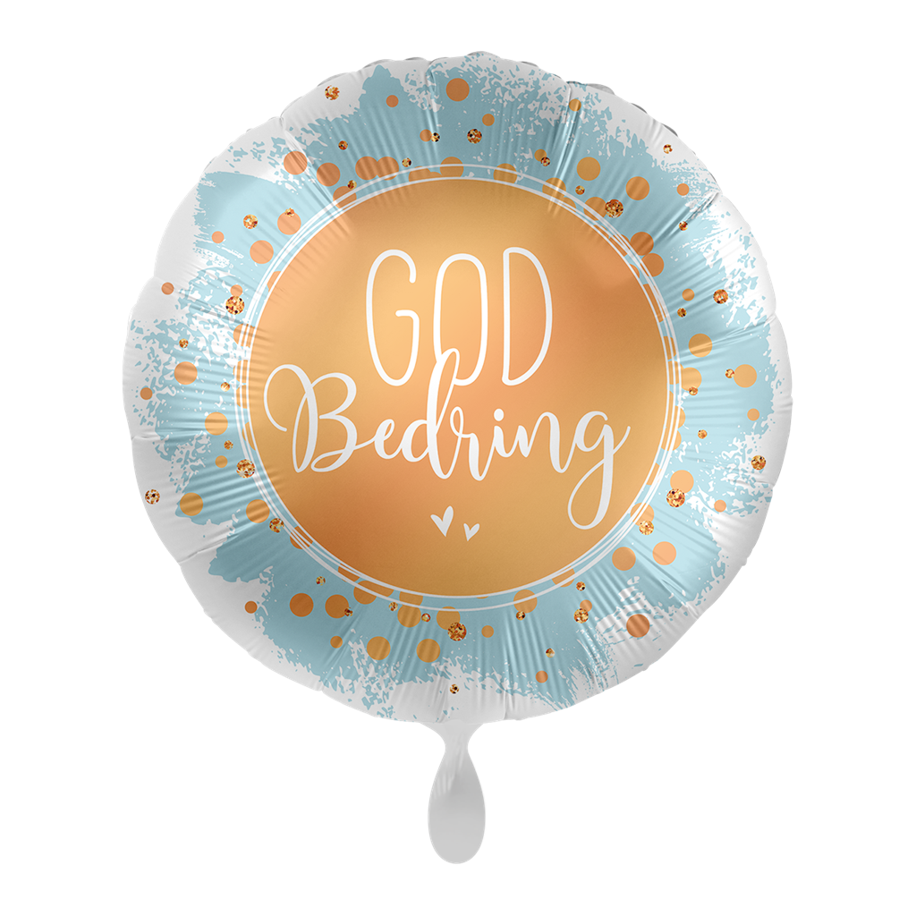 God Bedring folieballong gull og lys blå 46 cm