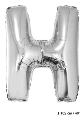 Bokstavballong H sølv 102 cm