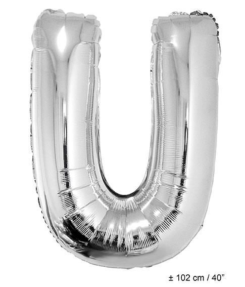 Bokstavballong U sølv 102 cm