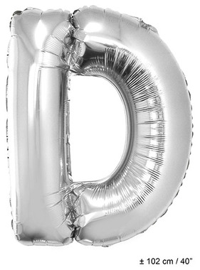 Bokstavballong D sølv 102 cm