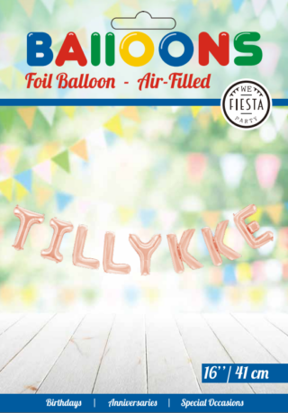 Ballong-ord TILLYKKE rosegold