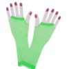 80s fingerløse nettinghansker neon grønn