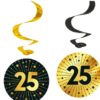"25" swirls decoration 4pk