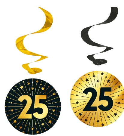 "25" swirls decoration 4pk
