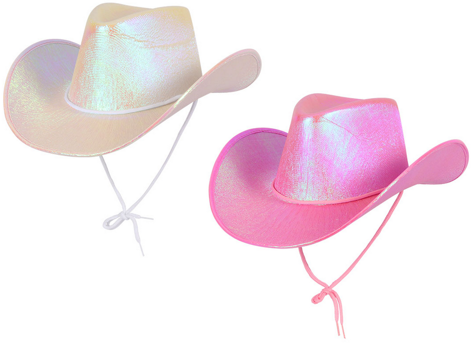 Cowboyhatt white iridescent