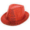 Trilby Fedora glitterhatt rød