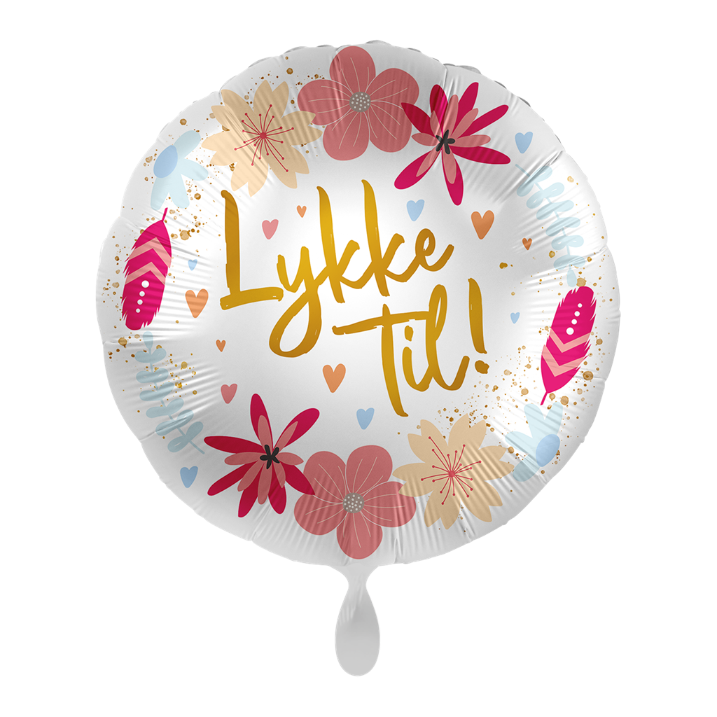 Lykke Til - Blomster folieballong