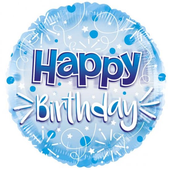 BLUE HAPPY BIRTHDAY CLEAR VIEW FOIL