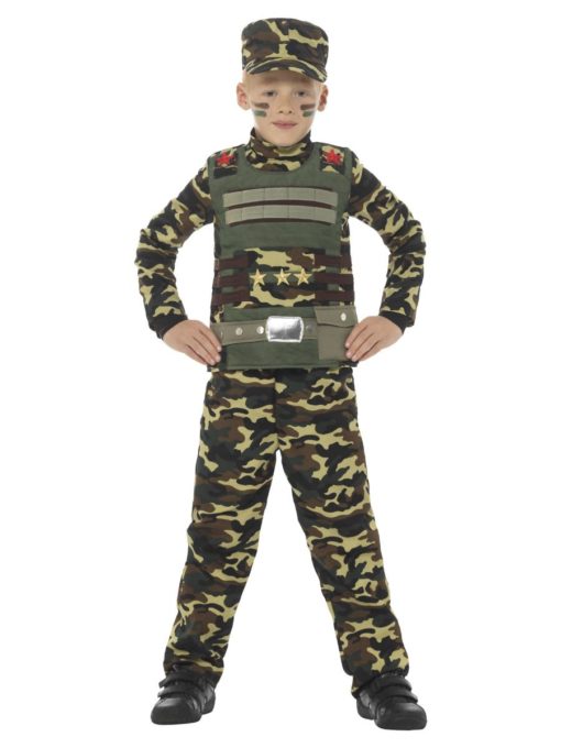 Camouflage military boy S (4-6 år)