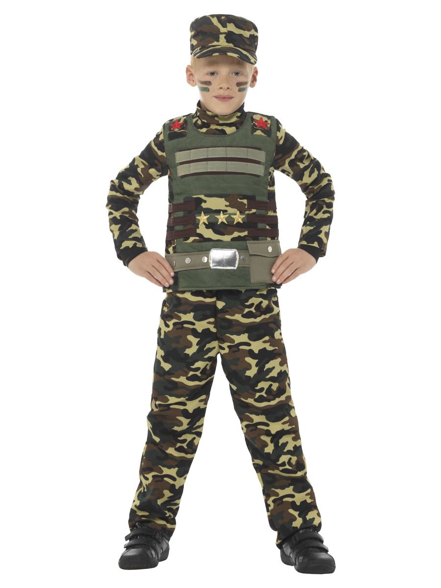 Camouflage military boy S (4-6 år)