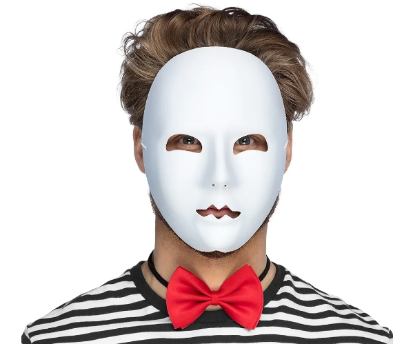 Mime white face mask