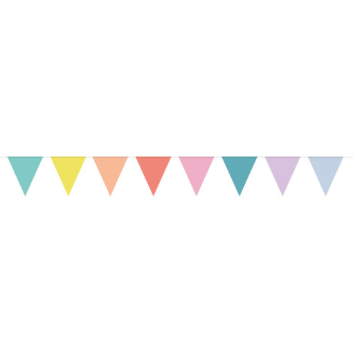 Bunting Garland Pastel Multi Colors - 10 m