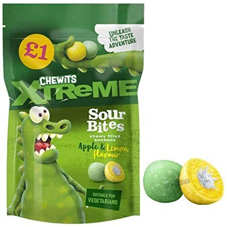 Chewits extreme sour bites apple lemon