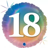 18 år rainbow holographic folieballong