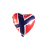Folieballonh Norske flagg hjerte 46cm