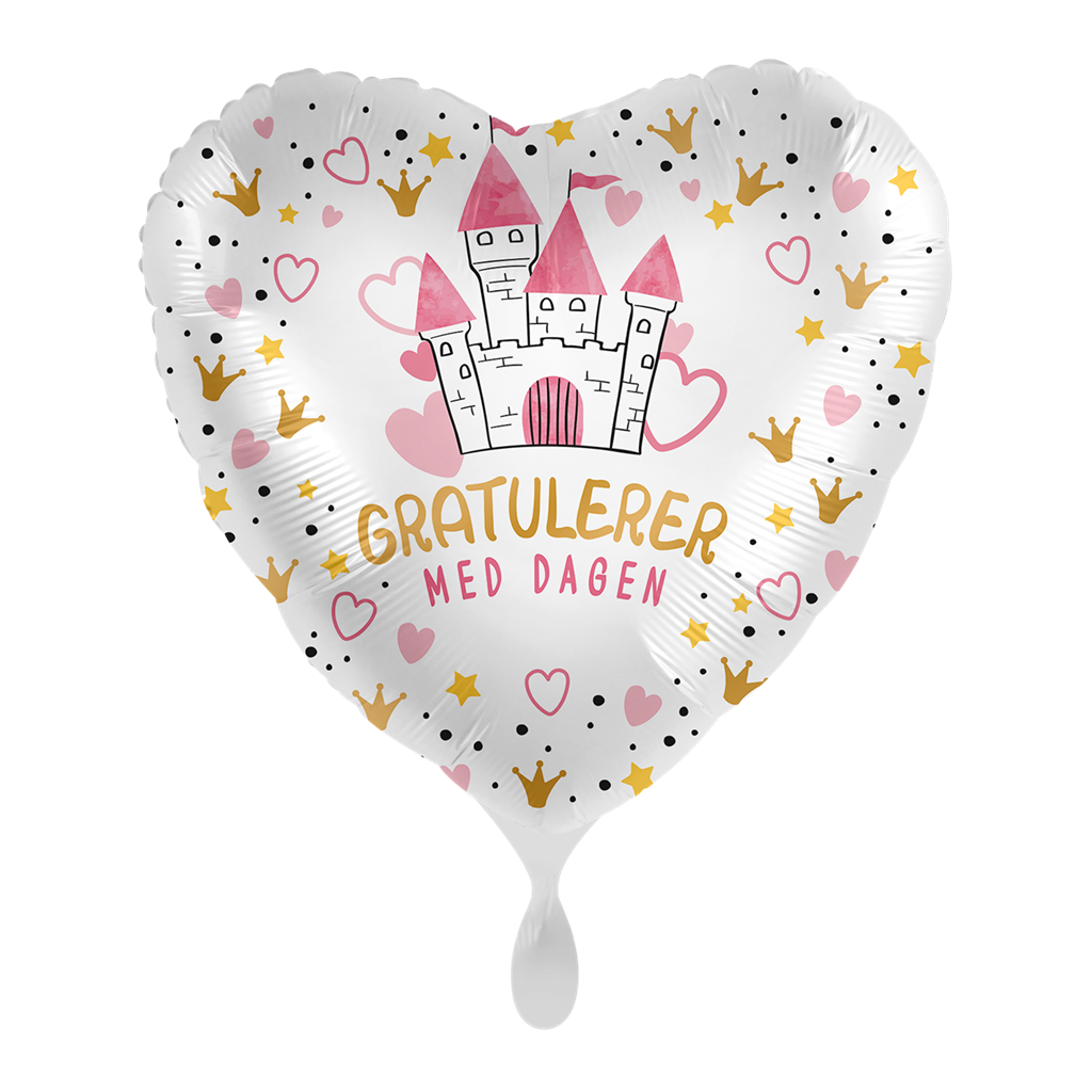 Folieballong Gratulerer med dagen prinsesseslott