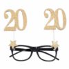 20 års gold glitter briller