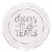 Cheers to 25 Years Folie ballong 46cm