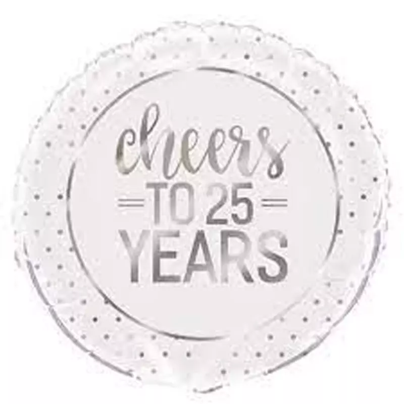 Cheers to 25 Years Folie ballong 46cm