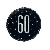 60 år svart glitz folieballong