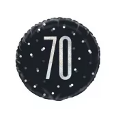70 år svart glitz folieballong