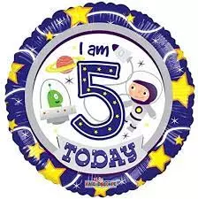 5th birthday boy foil balloon 46 cm
