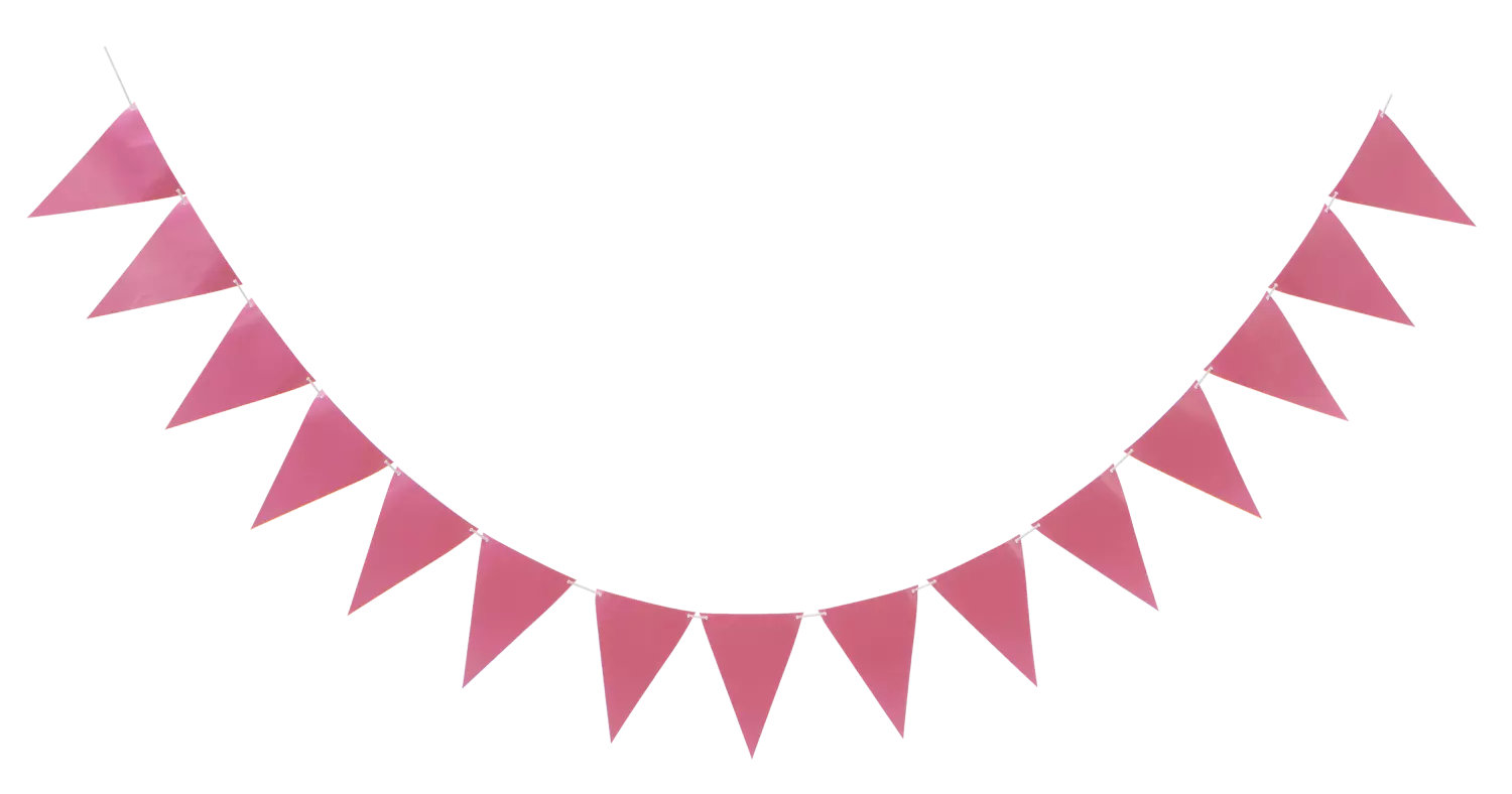 Triangel flaggbanner rosa 3,6m