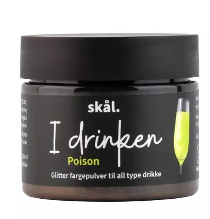 Glitterfarge i drinken Poison