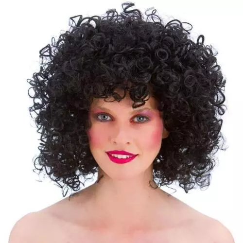 80s disco perm parykk svart