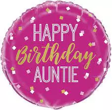 Birthday auntie folieballong