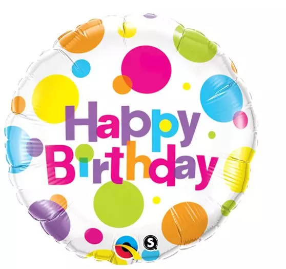 BIRTHDAY BIG POLKA DOTS folie
