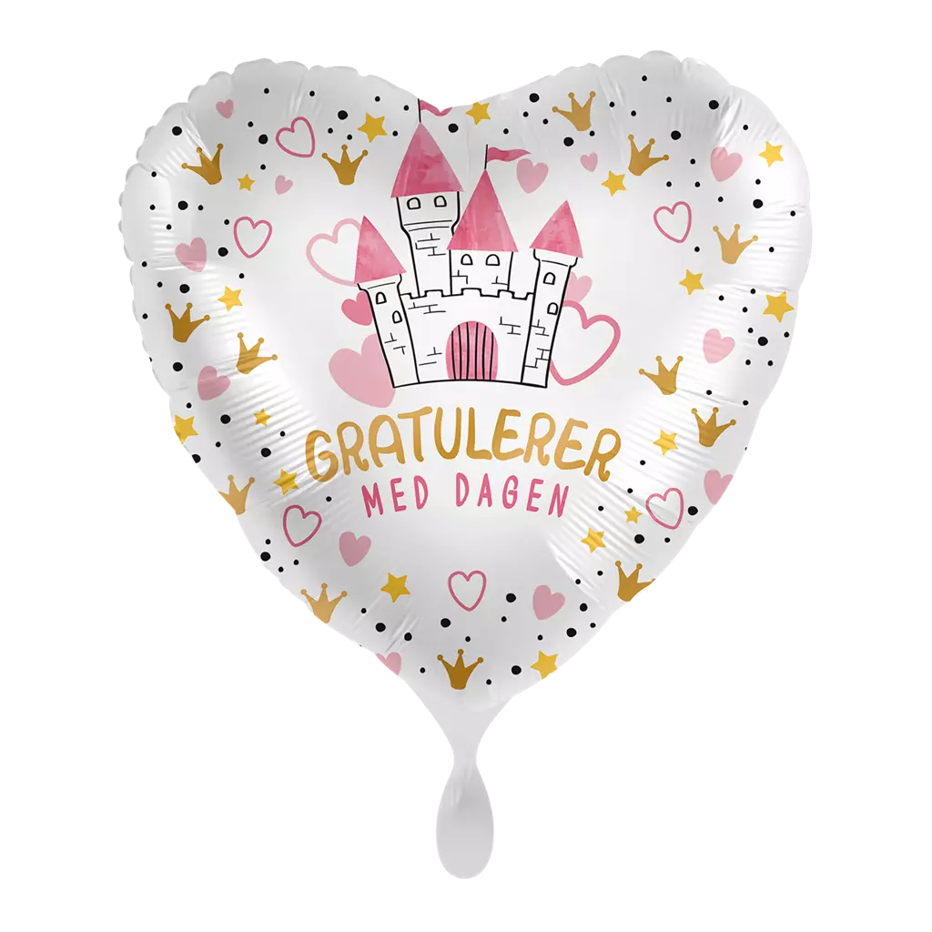 Folieballong Gratulerer med dagen prinsesseslott