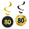 «80» swirls decoration golden celebration 4pk