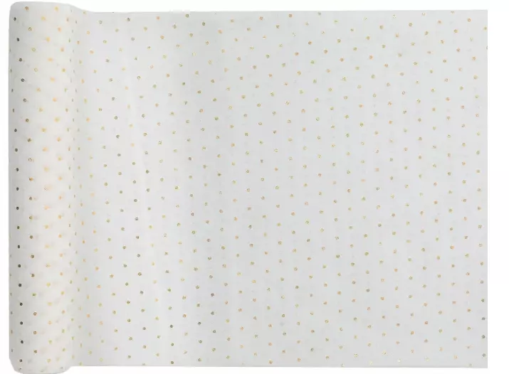 Hvit Bordløper med Gullprikker – 3 Meter