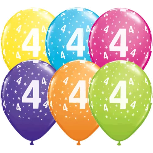 Age 4 ballonger ass.farger 6pk