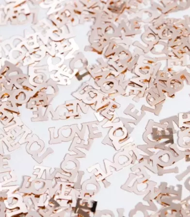 LOVE konfetti rosegold