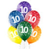 10 år transparente ballonger 6 pk