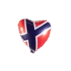 Folieballong Norske flagg hjerte 46cm