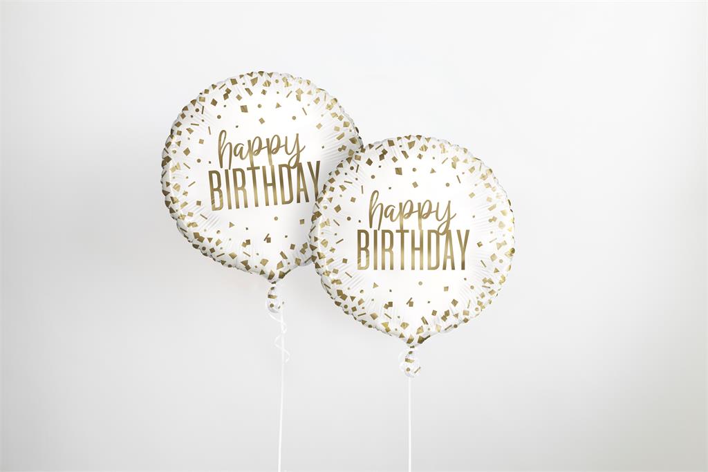 Confetti gold birthday folieballong