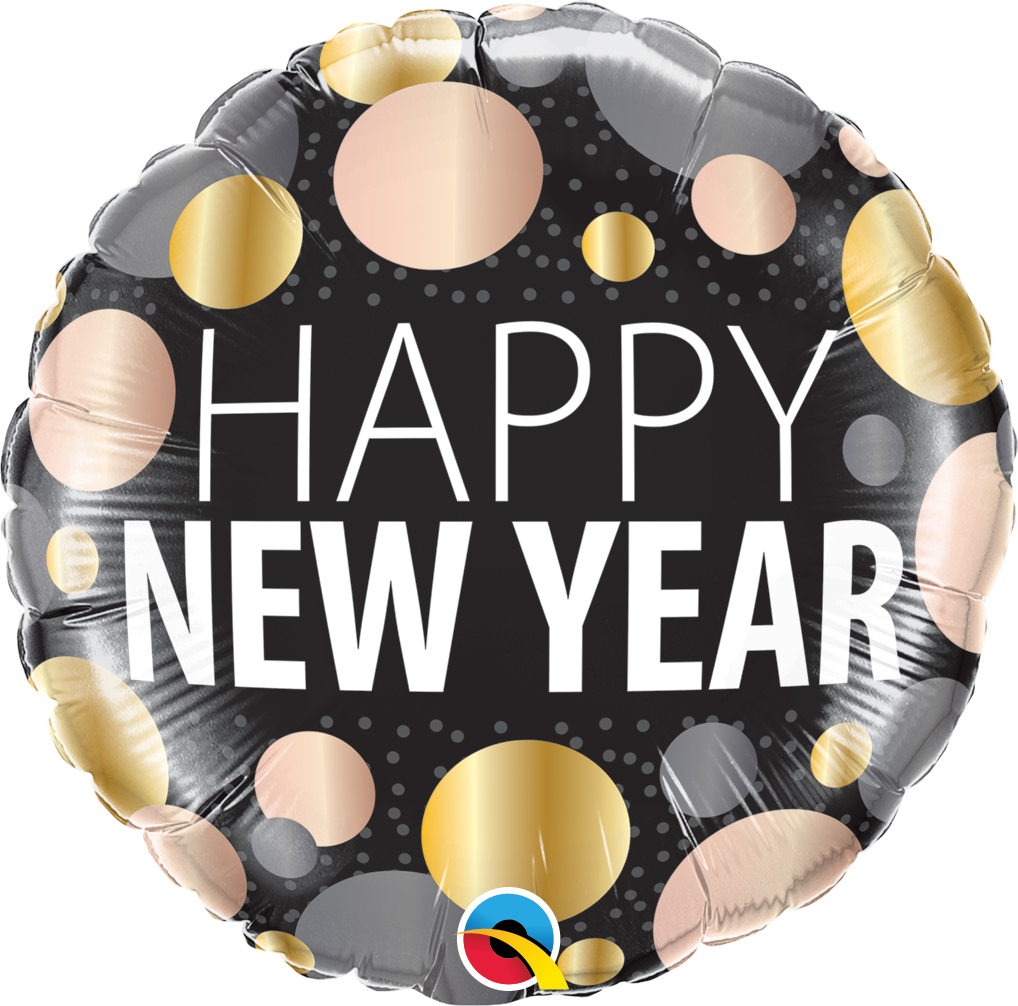 Folieballong new year metallic dots