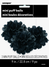 Mini Pompom svart 3pk (23cm)