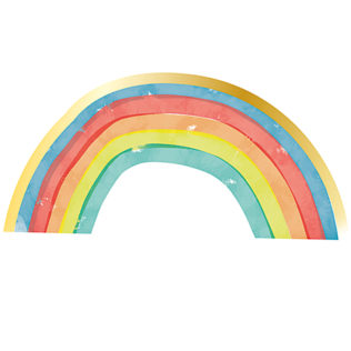 Rainbow party servietter halvmåne 16pk