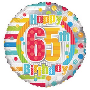 Happy 65th birthday dots & lines