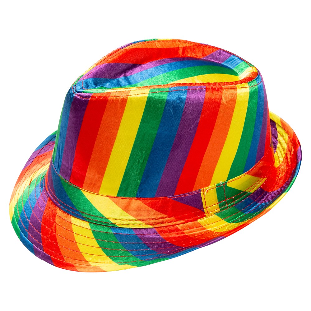Rainbow fedora hatt