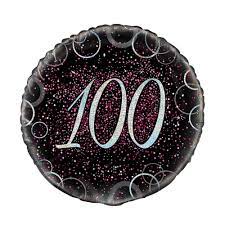 100 pink prismatic foil balloon 46 cm