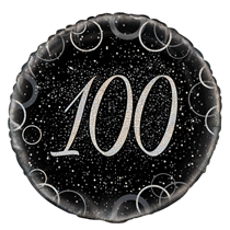 100 silver prismatic foil balloon 46 cm